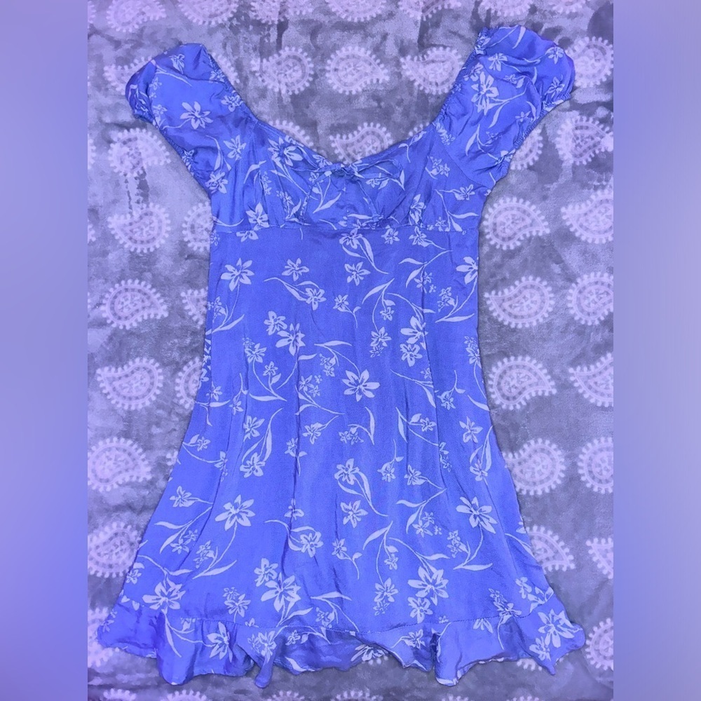 Blue Floral Mini Dress